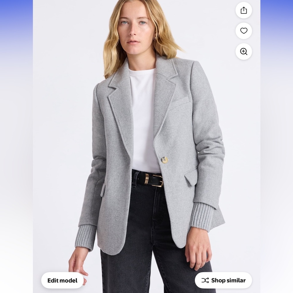 No Boundaries Light Gray Single-Button Blazer Jac… - image 1